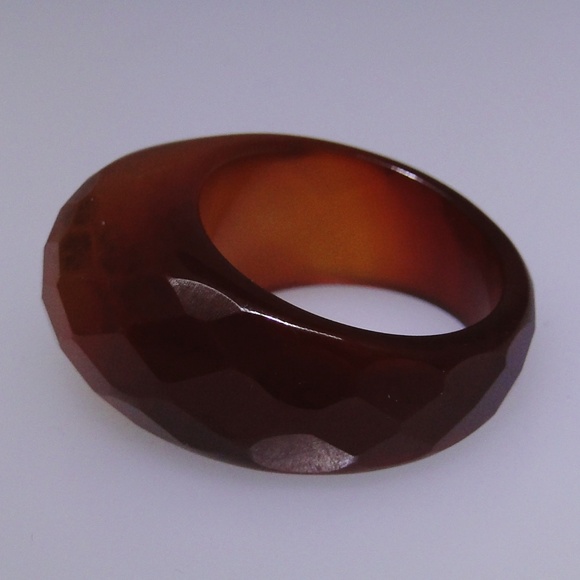 Solid faceted Carnelian ring, size: 7.25 NWOT - Picture 2 of 4